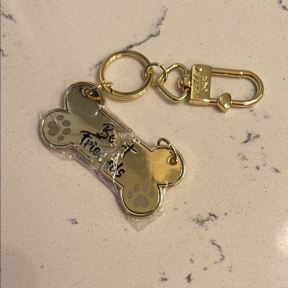 Gold Dog Bone Keychain by Betsey Johnson - Picture 2 of 3